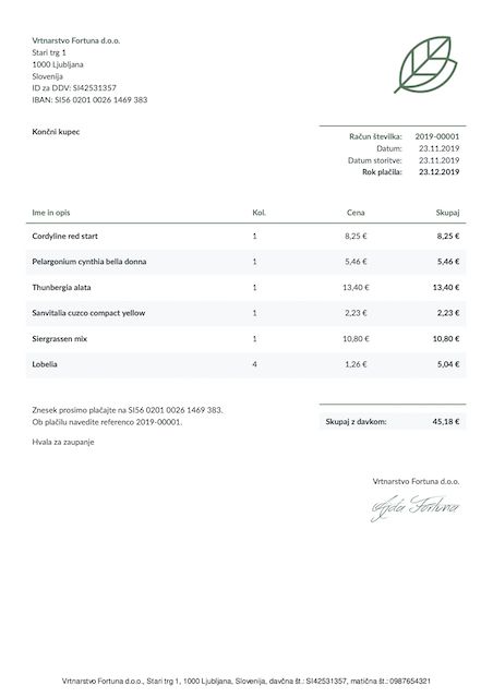 Classic invoice template