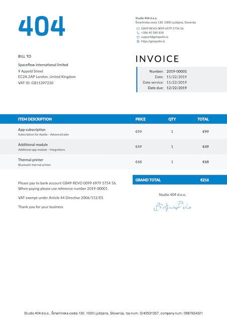 Modern invoice template